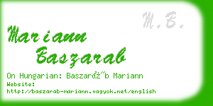 mariann baszarab business card